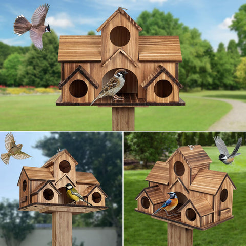GLOPHOK birdhouse with perching platform for resting and feeding