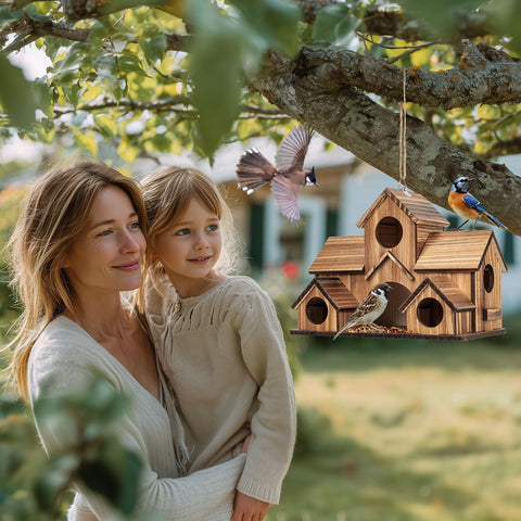 GLOPHOK eco-friendly garden birdhouse adds natural charm
