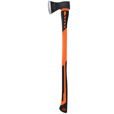 Glorousamc chopping axe head detail highlighting durable construction for steady wood splitting.