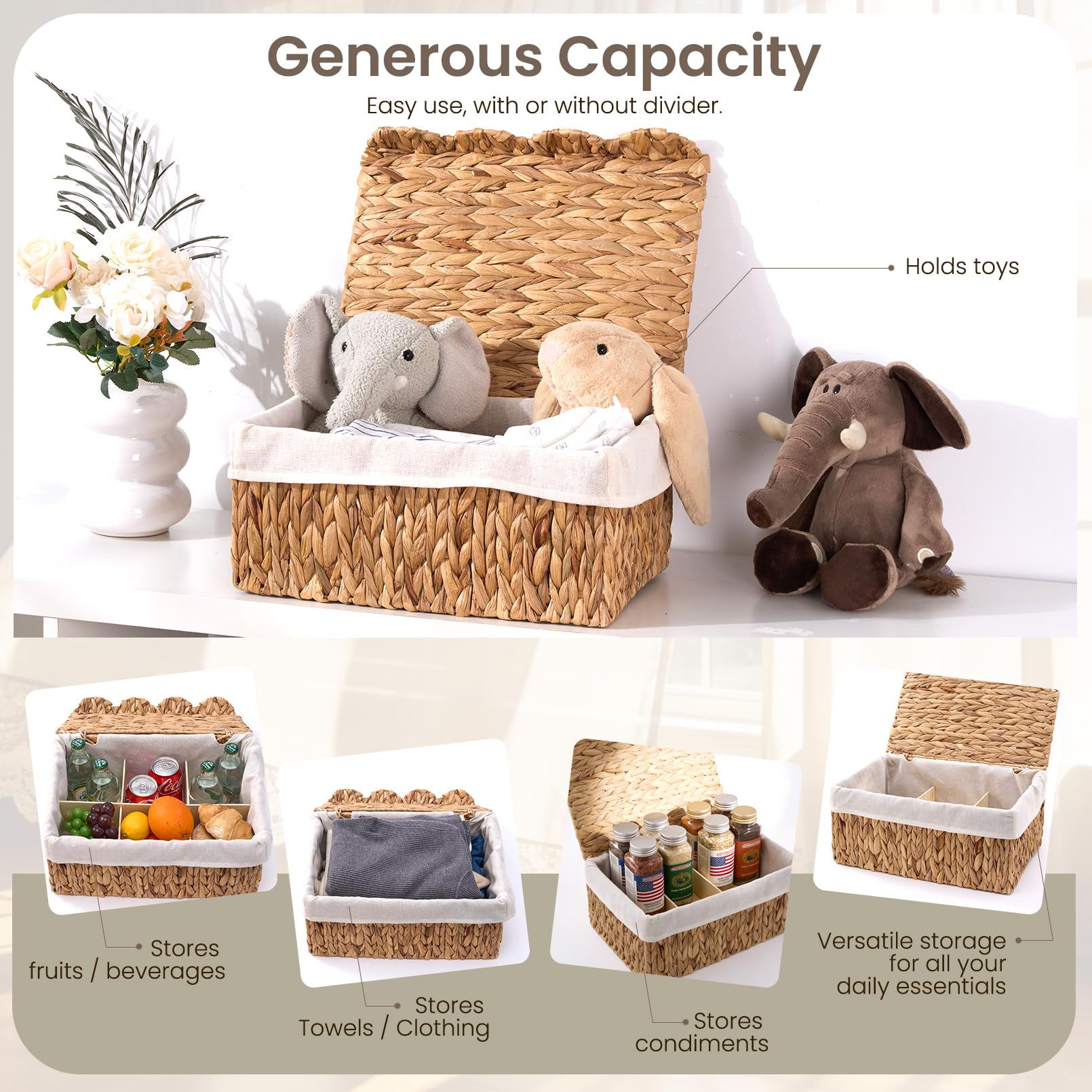 Glory Vend wicker basket interior divider to separate items neatly