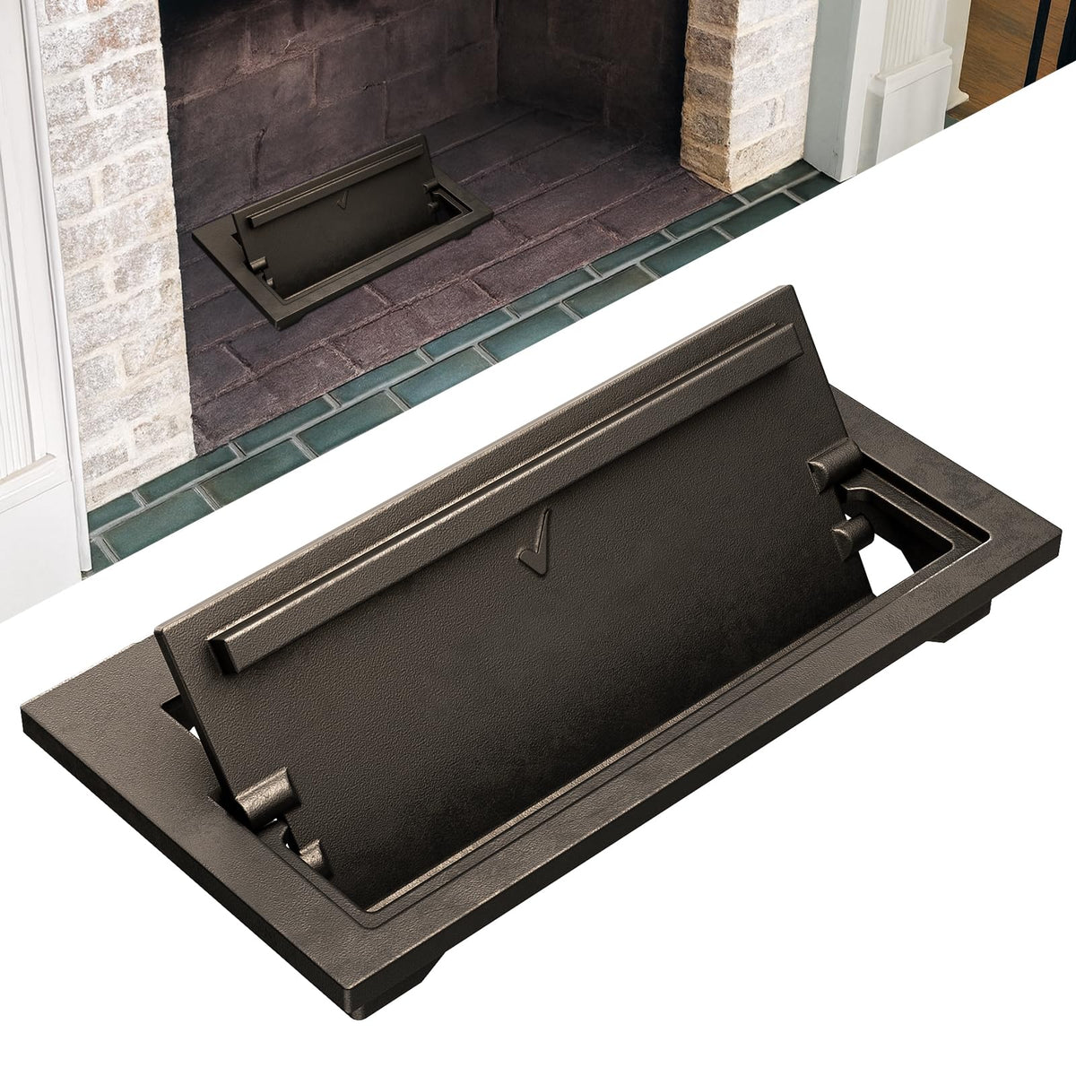 Glosaie cast iron ash dump door open for quick ash disposal