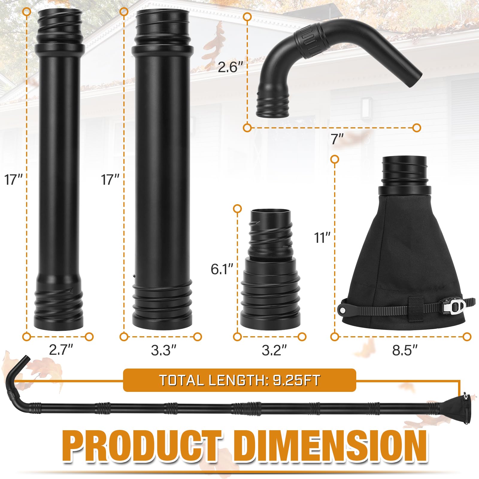 Glosaie gutter tool kit features a rugged, durable black design.