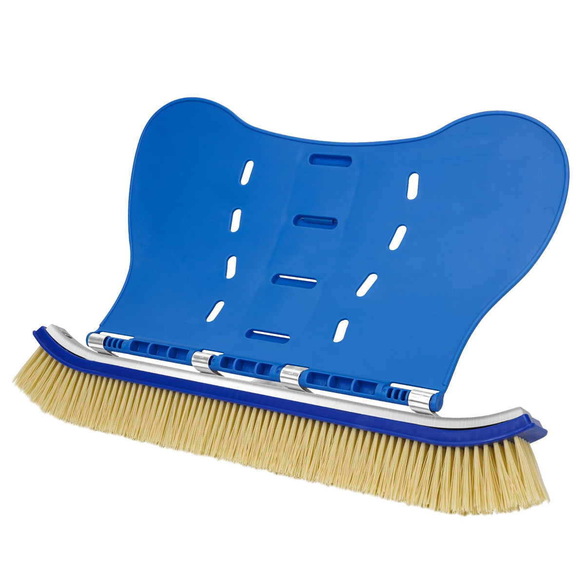 Glosaie 18-inch pool brush head gripping the wall for efficient cleaning.