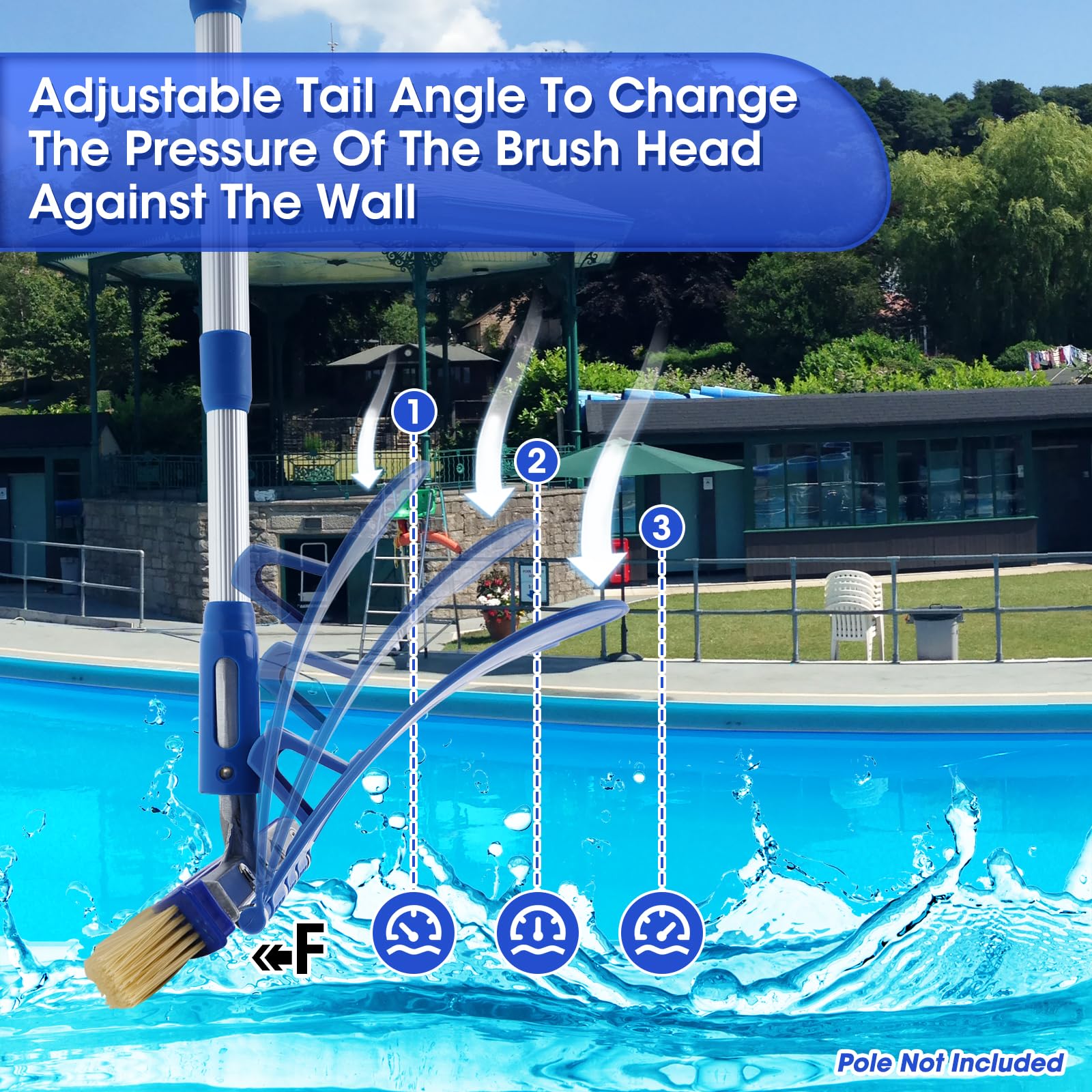 Glosaie brush fits most standard poles for easy setup.