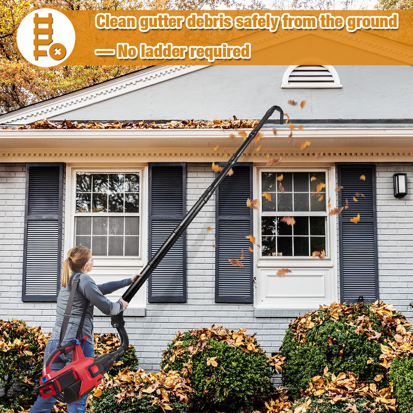 Glosaie adjustable angle nozzle focuses airflow for efficient debris clearing.