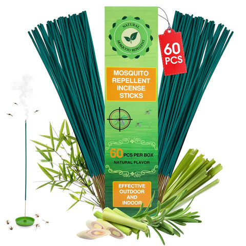 Glovv 60 Pcs Mosquito Repellent Sticks outdoor patio provide natural scent-based protection.