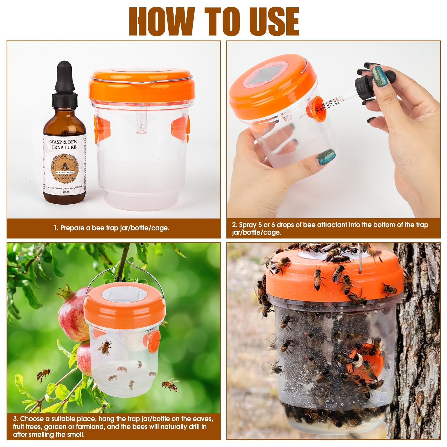 Glovv carpenter-bee-lure-two-bottle-pack features two 4 oz bottles for extended use.