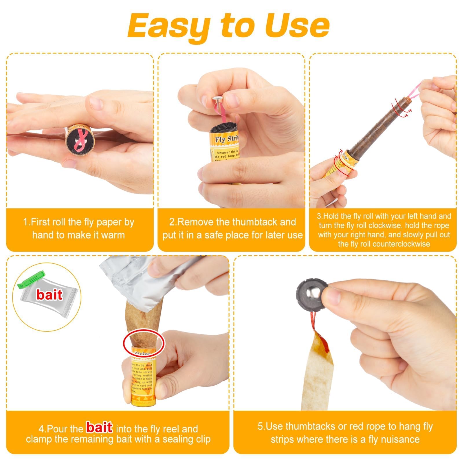 Glovv Fly Strips hanging system verifies simple installation for quick pest management.