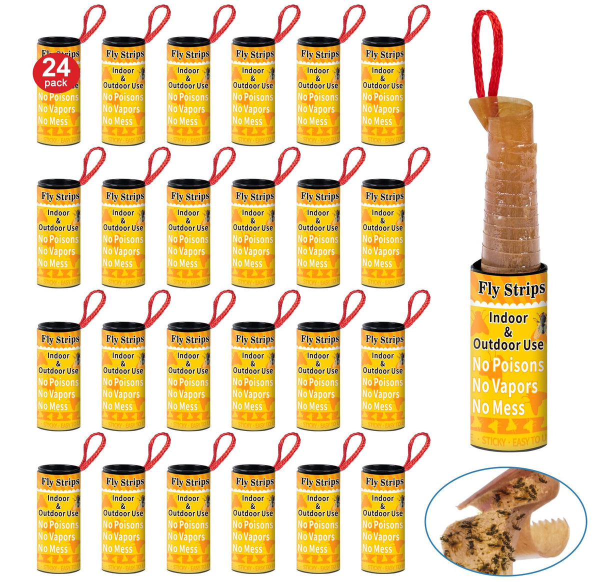 Glovv fly strips indoor sticky hanging ideal for kitchen use