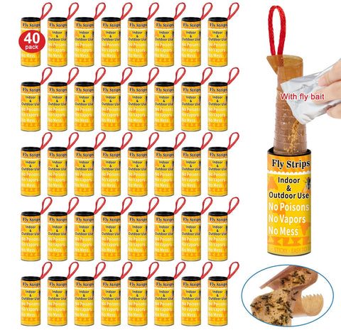 Glovv Fly Strips indoor trap hanging show strong adhesive capture for kitchens.