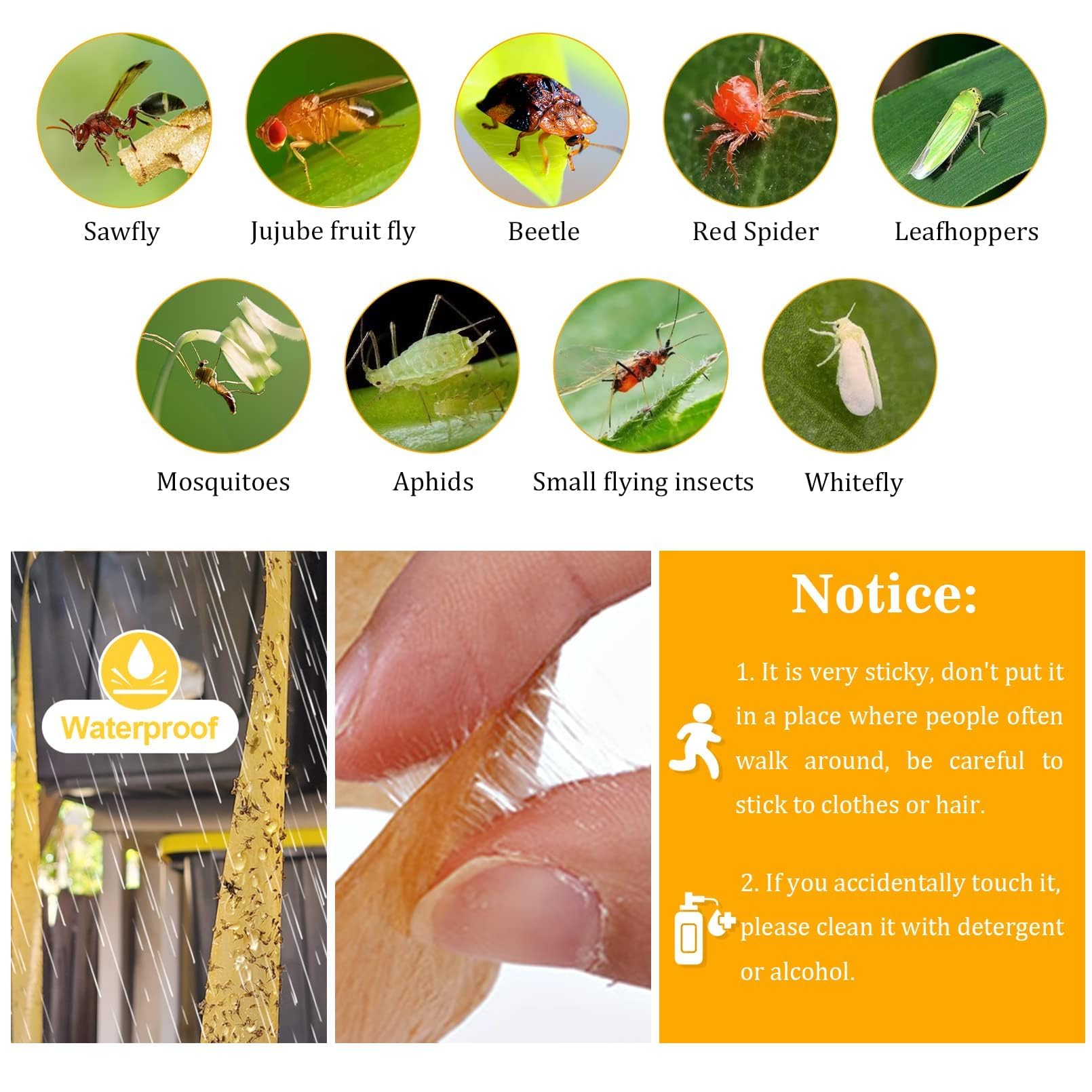 Glovv Fly Strips waterproof durable design withstands seasonal use.