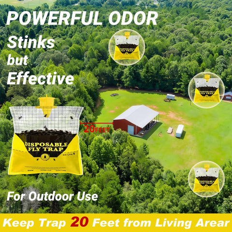 Disposal bag and hanging rope ready for quick setup on a fence.