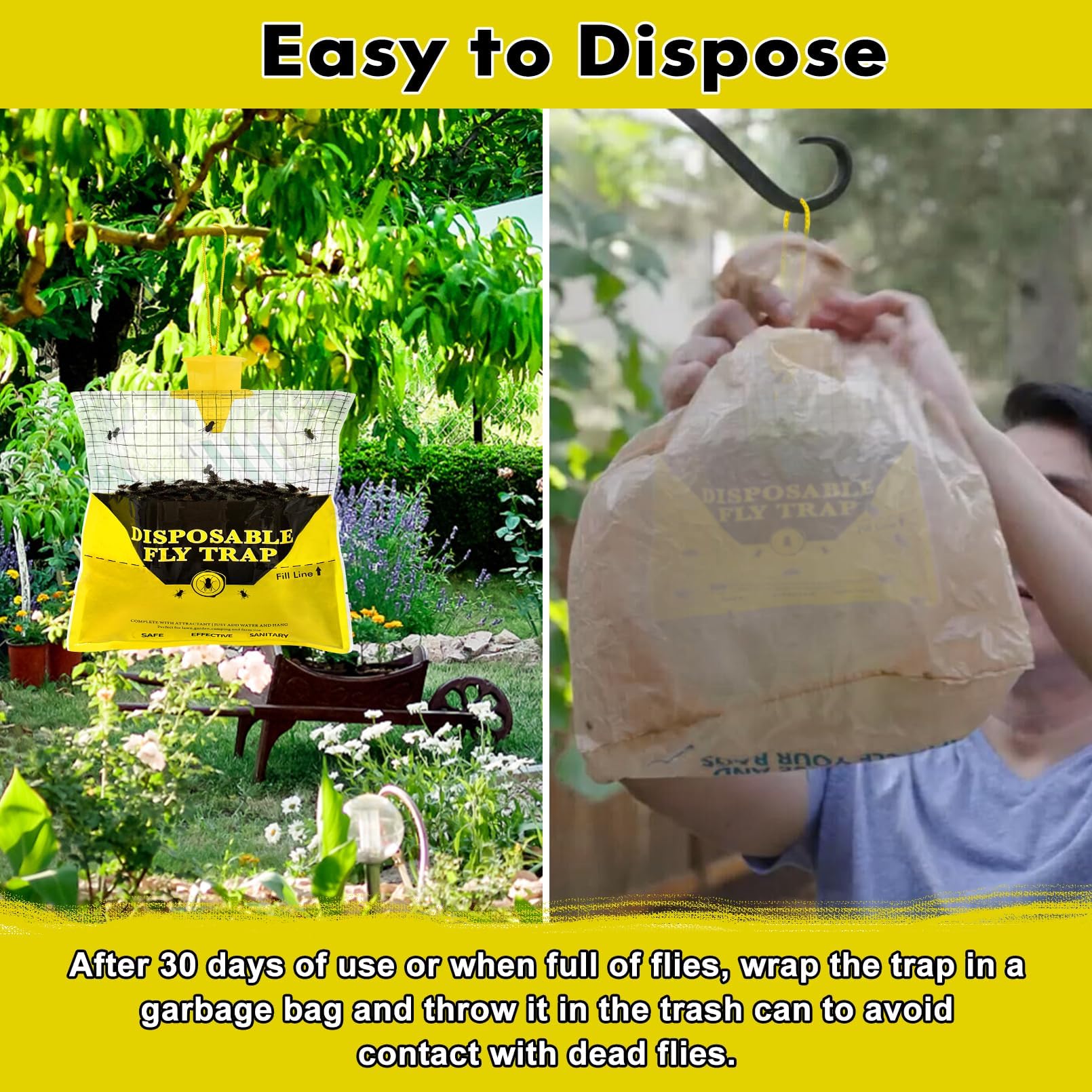 Glovv fly traps keep living areas clear by indicating baited traps away.