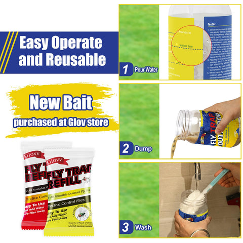 Glovv fly trap uses yellow color to attract flies visually.