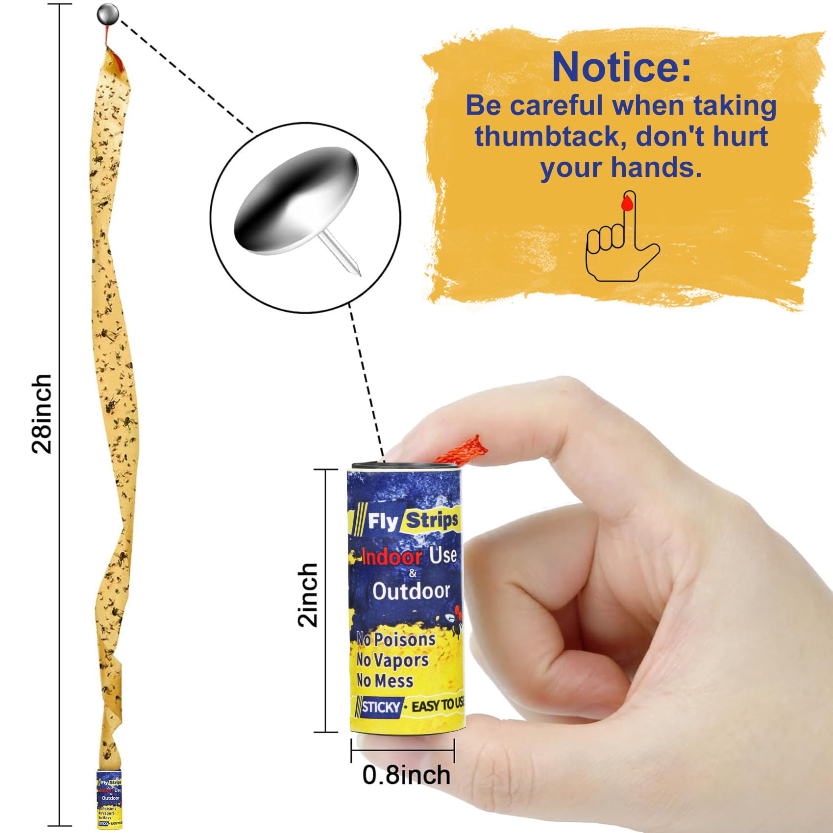 Glovv gnat trap adhesive strip UV resistant for outdoor use.