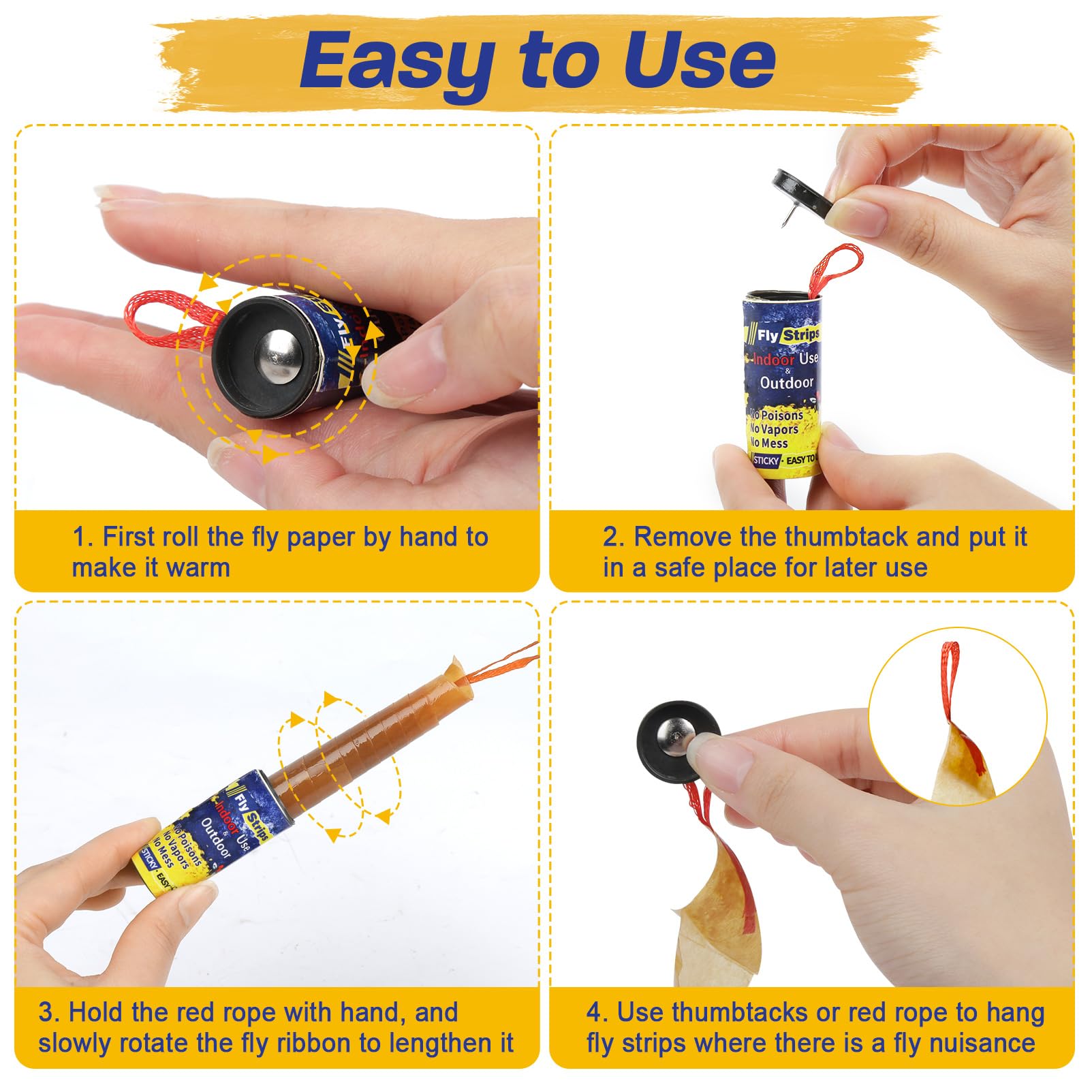 Glovv house fly killer paper stick sticky and durable indoors.