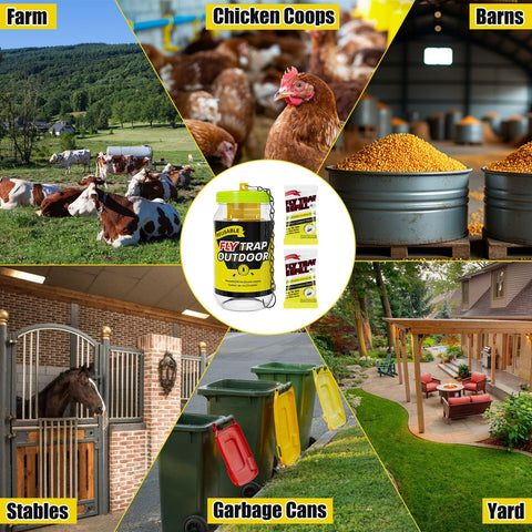 Glovv outdoor fly trap suited for barn, patio, yard.