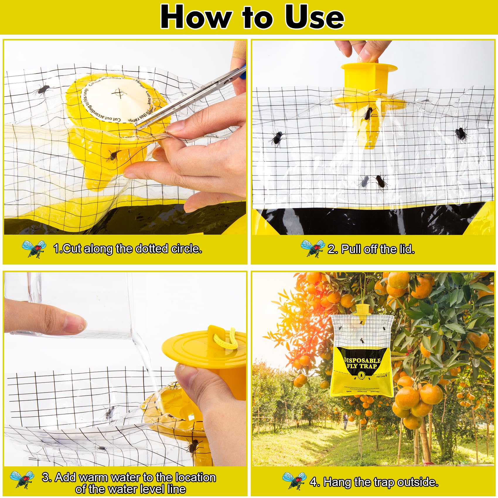 Glovv outdoor fly traps shown in wider barn view for farm deployment