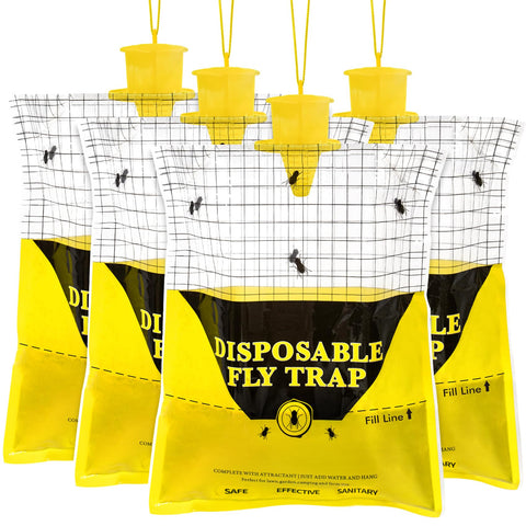 Glovv outdoor fly traps hanging on patio to reduce fly activity outdoors