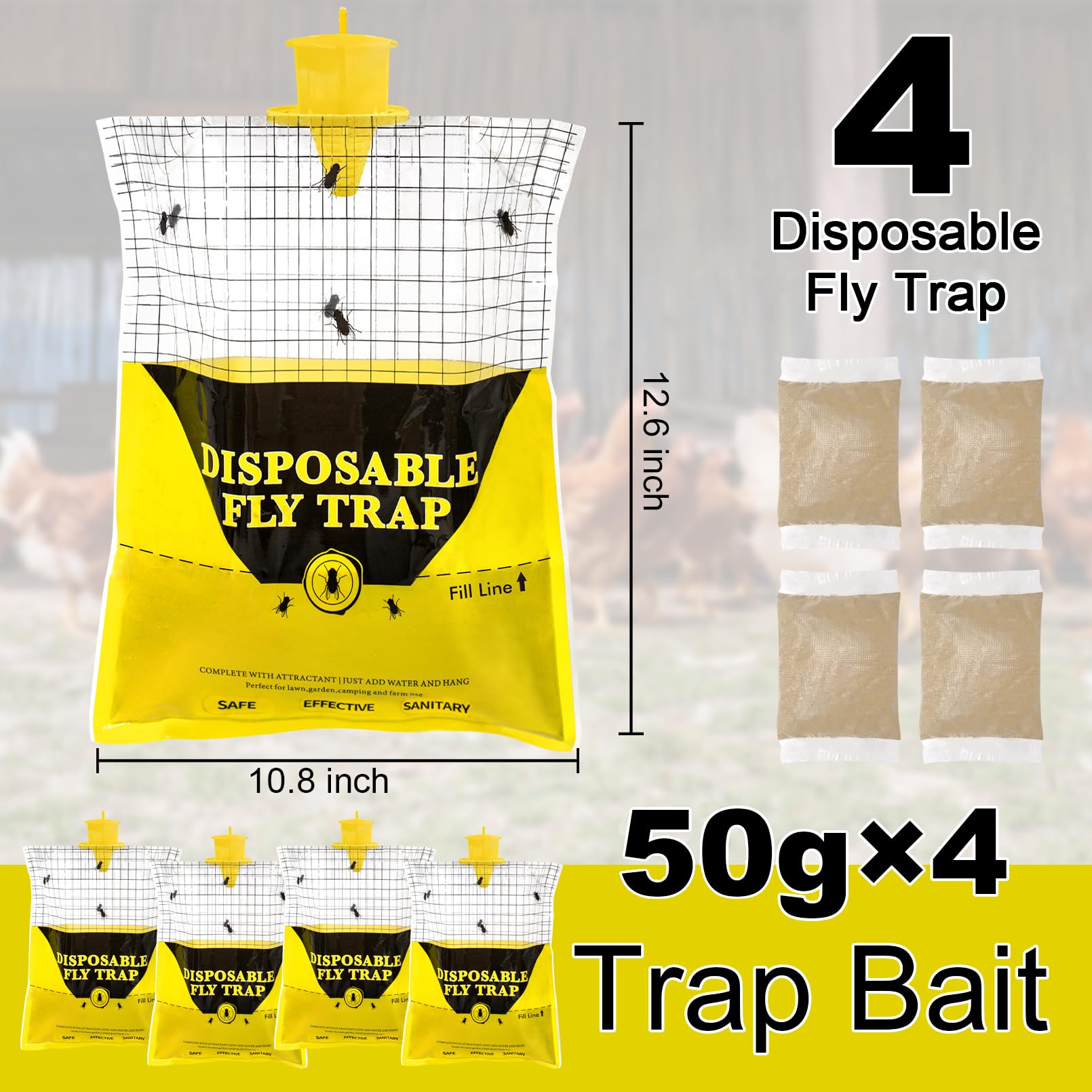 Glovv pre-baited fly bags ready for patio use to attract flies