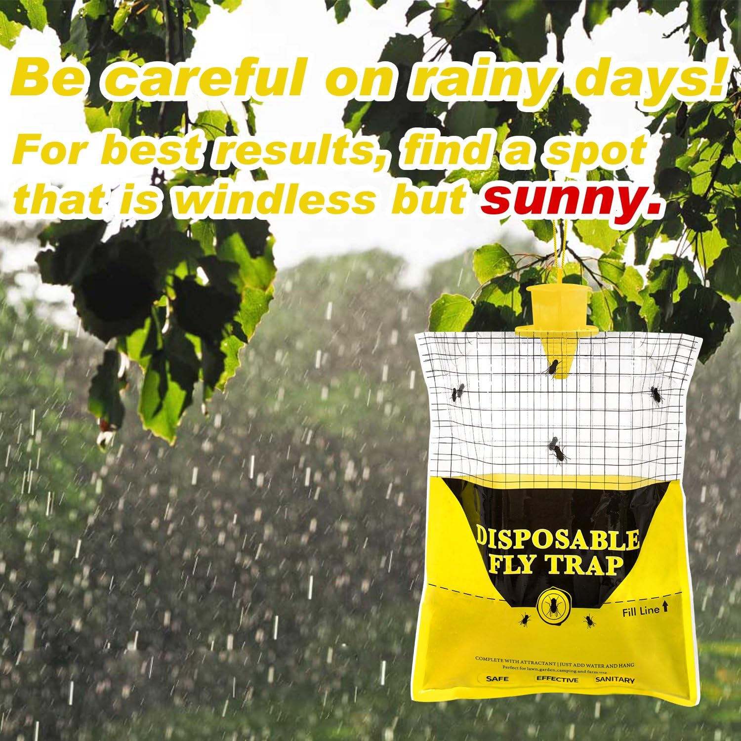 Glovv pest control fly trap mounted near stable for yard use