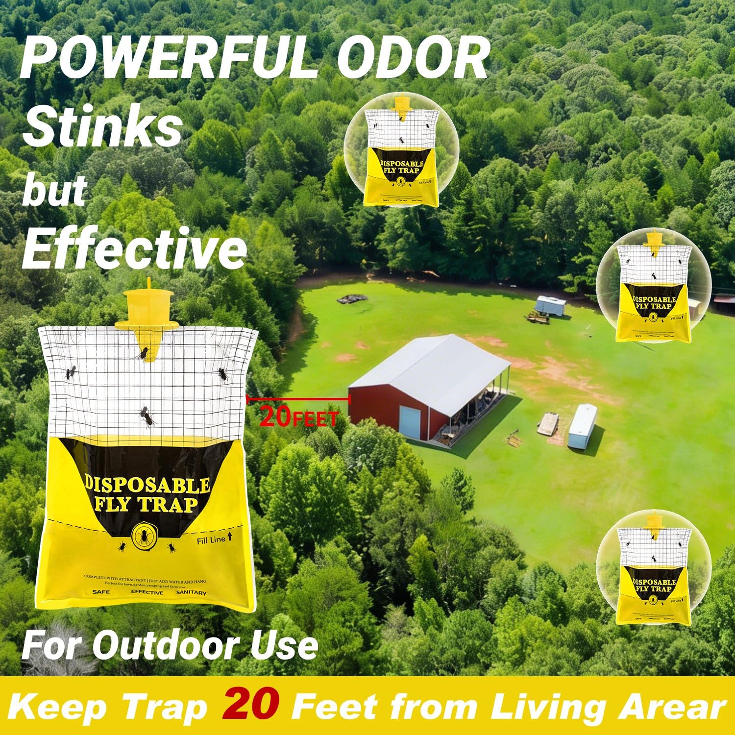 Glovv traps drying near sunny spot to encourage bait fermentation