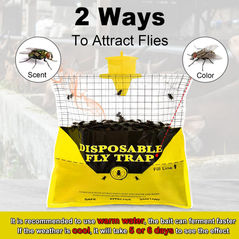 Glovv ranch fly trap ingredients entice flies using fish eggs and bran.