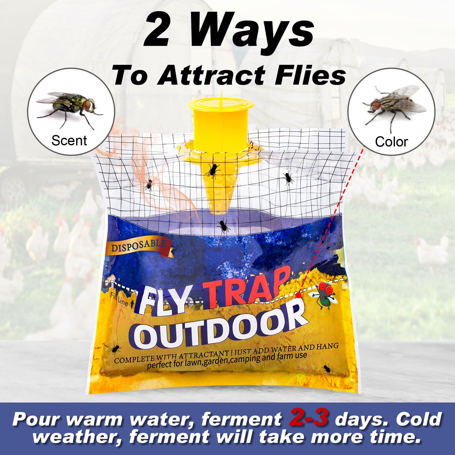 Glovv fly bag weather shield protects bait from rain.