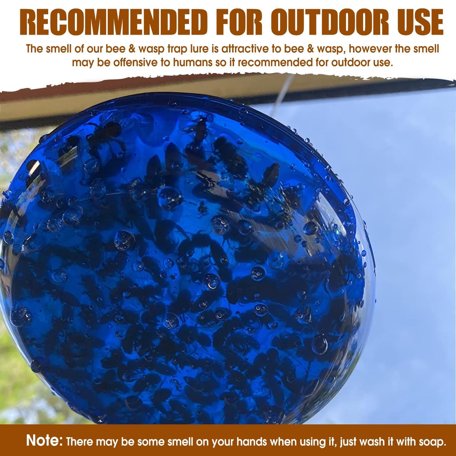 Glovv-wasp-yellow-jacket-attractant-bait attracts wasps and hornets toward outdoor traps.