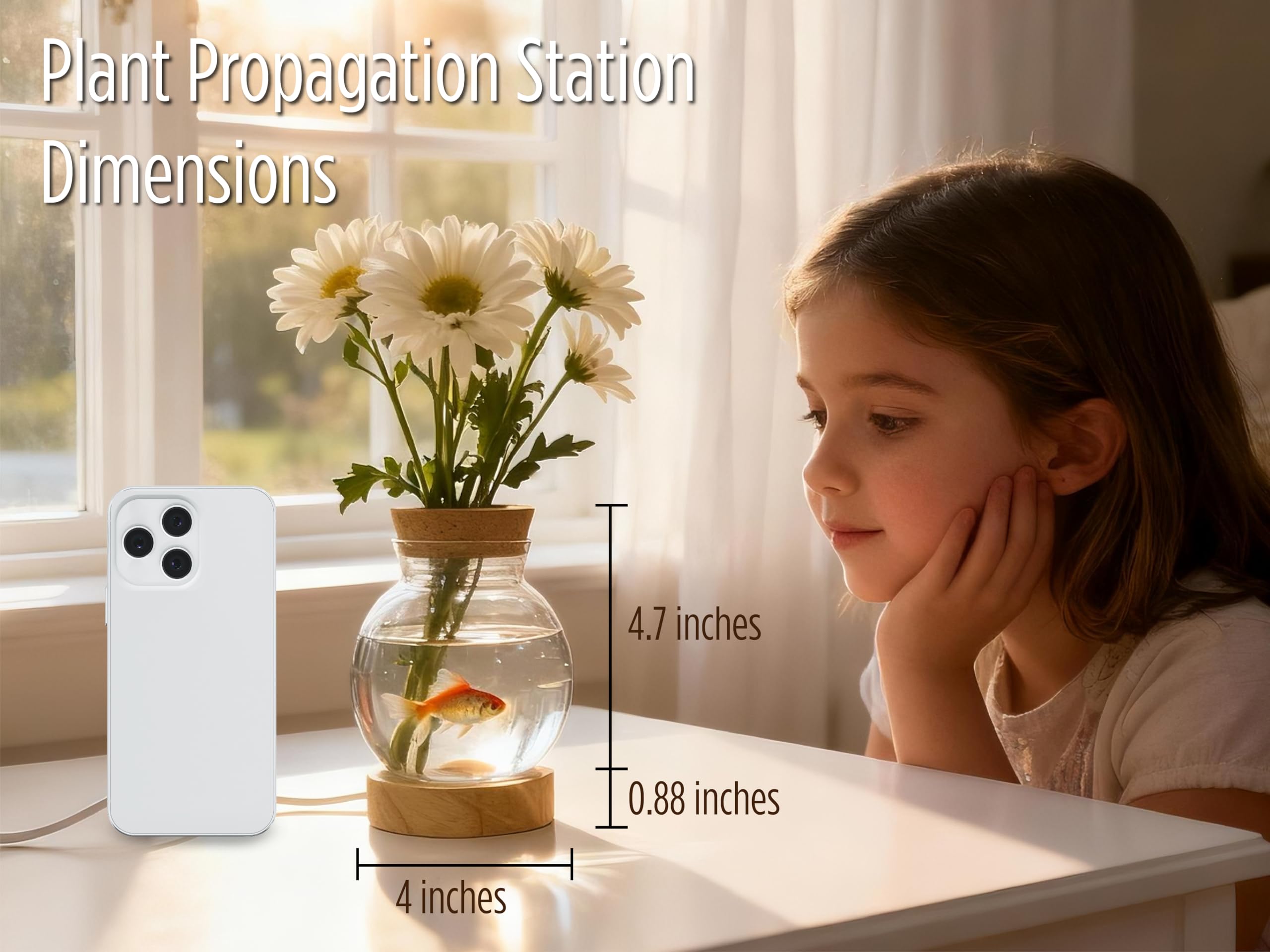 Glowfulidea USB-powered base with switch simplifies lighting to encourage plant growth.