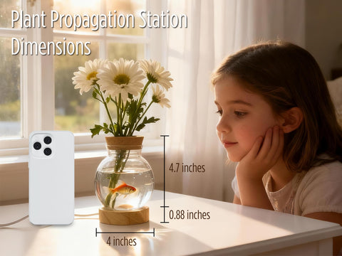 Glowfulidea USB-powered base with switch simplifies lighting to encourage plant growth.