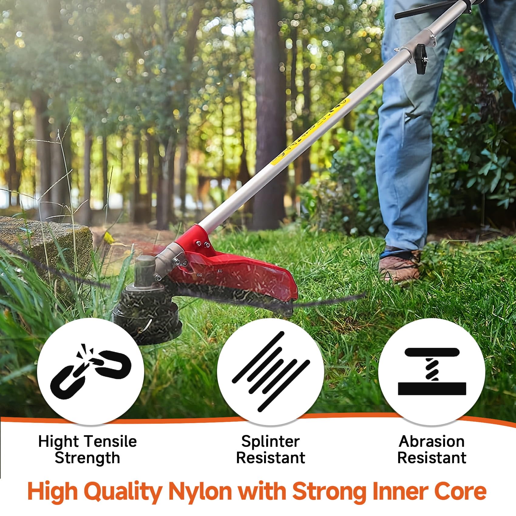 GlowGeek heavy-duty weed eater string for durable lawn work
