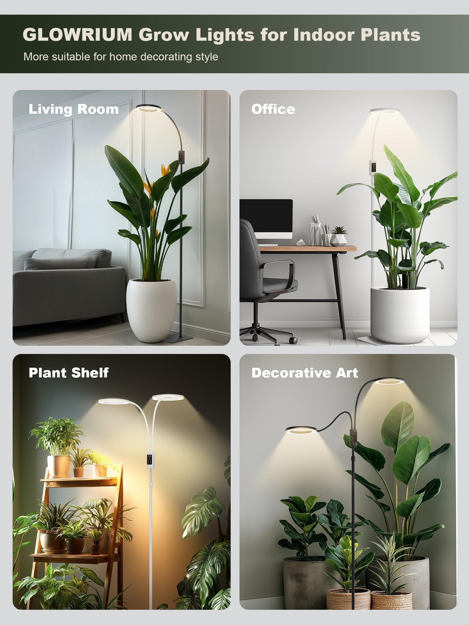 Glowrium auto timer creates natural sunrise and sunset lighting routines.