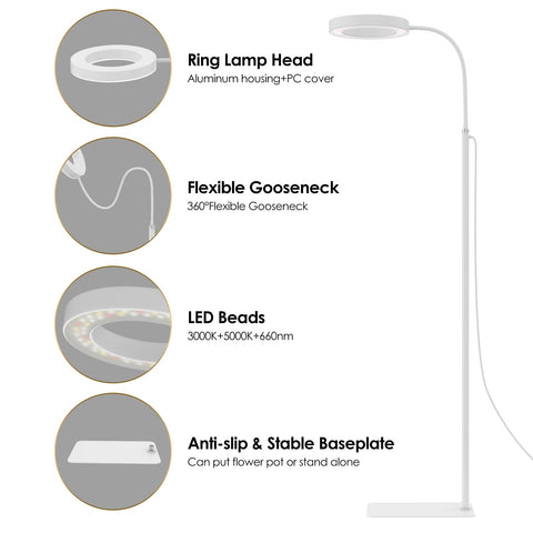 Glowrium grow lamp 360-degree head directs light precisely where needed.