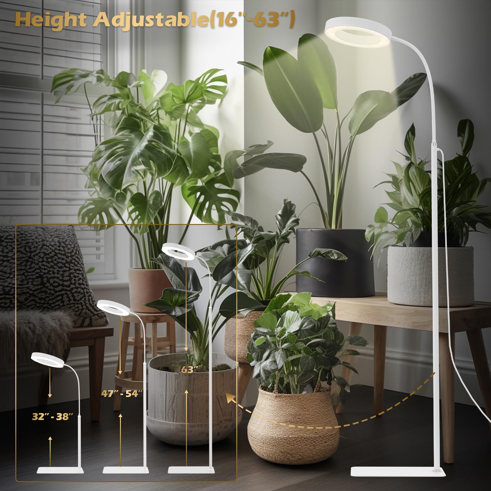 Glowrium grow lamp full-spectrum LEDs simulate sunlight for healthier growth.