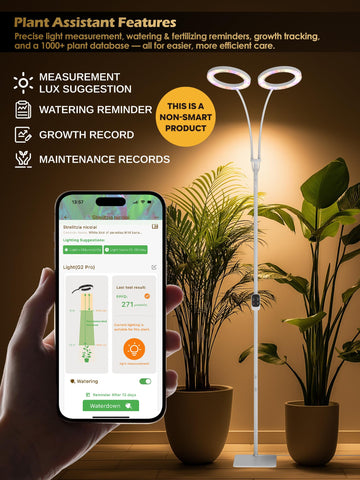 GLOWRIUM stepless dimming control enables customizable brightness for young plants.