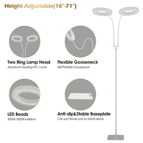 Glowrium Grow Lights six-level dimming for precise brightness control.