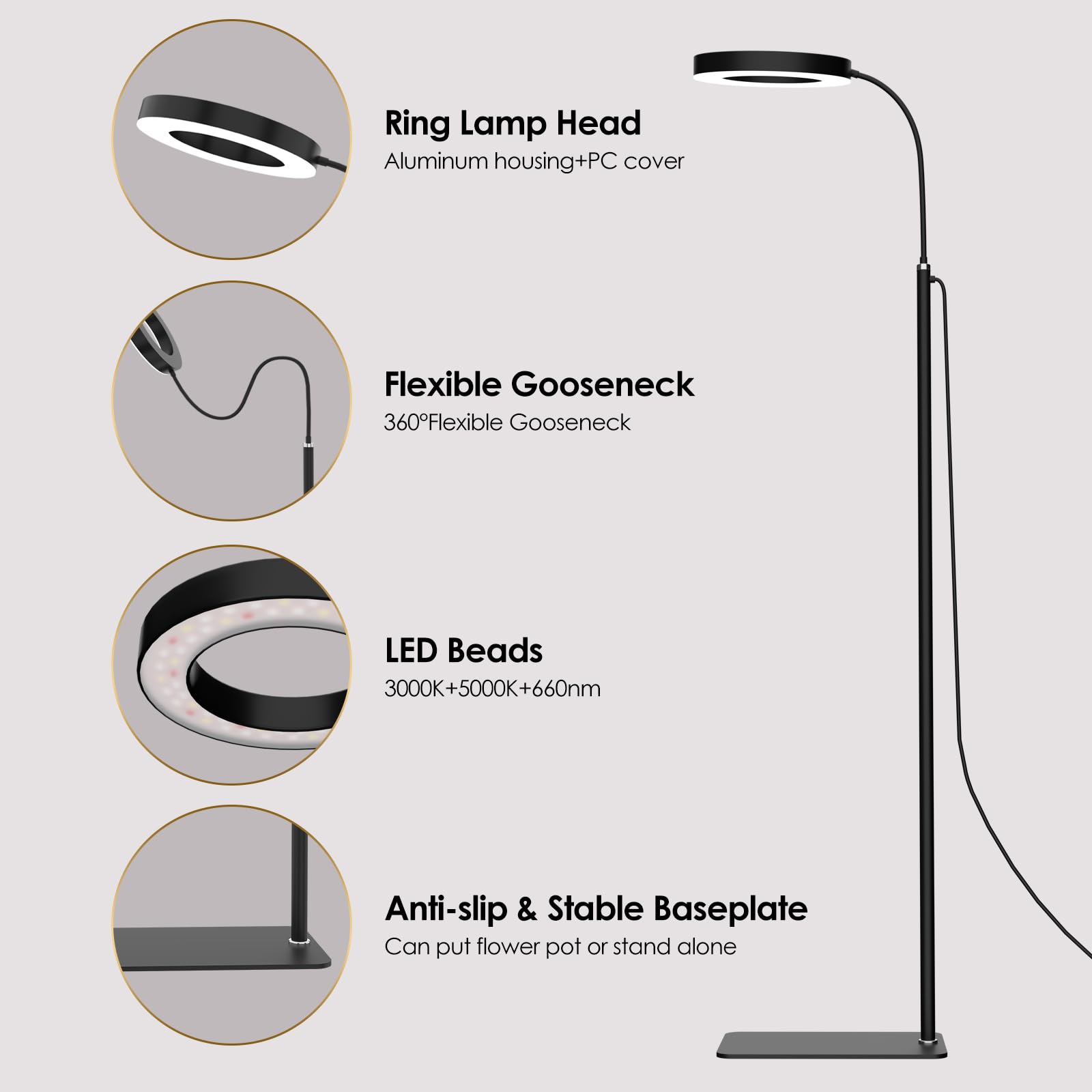 GlowRium full-spectrum LED grow light for balanced indoor growth