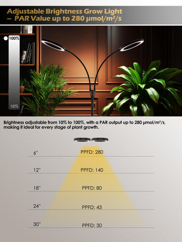 Glowrium Grow Lights smart care features offer reminders and growth records.