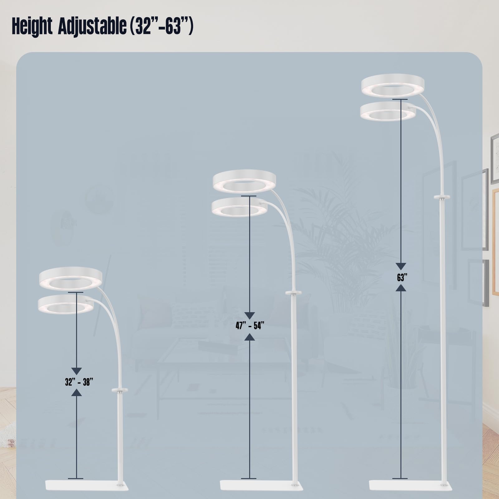 GLOWRIUM stable base and 13-foot cord offer placement flexibility