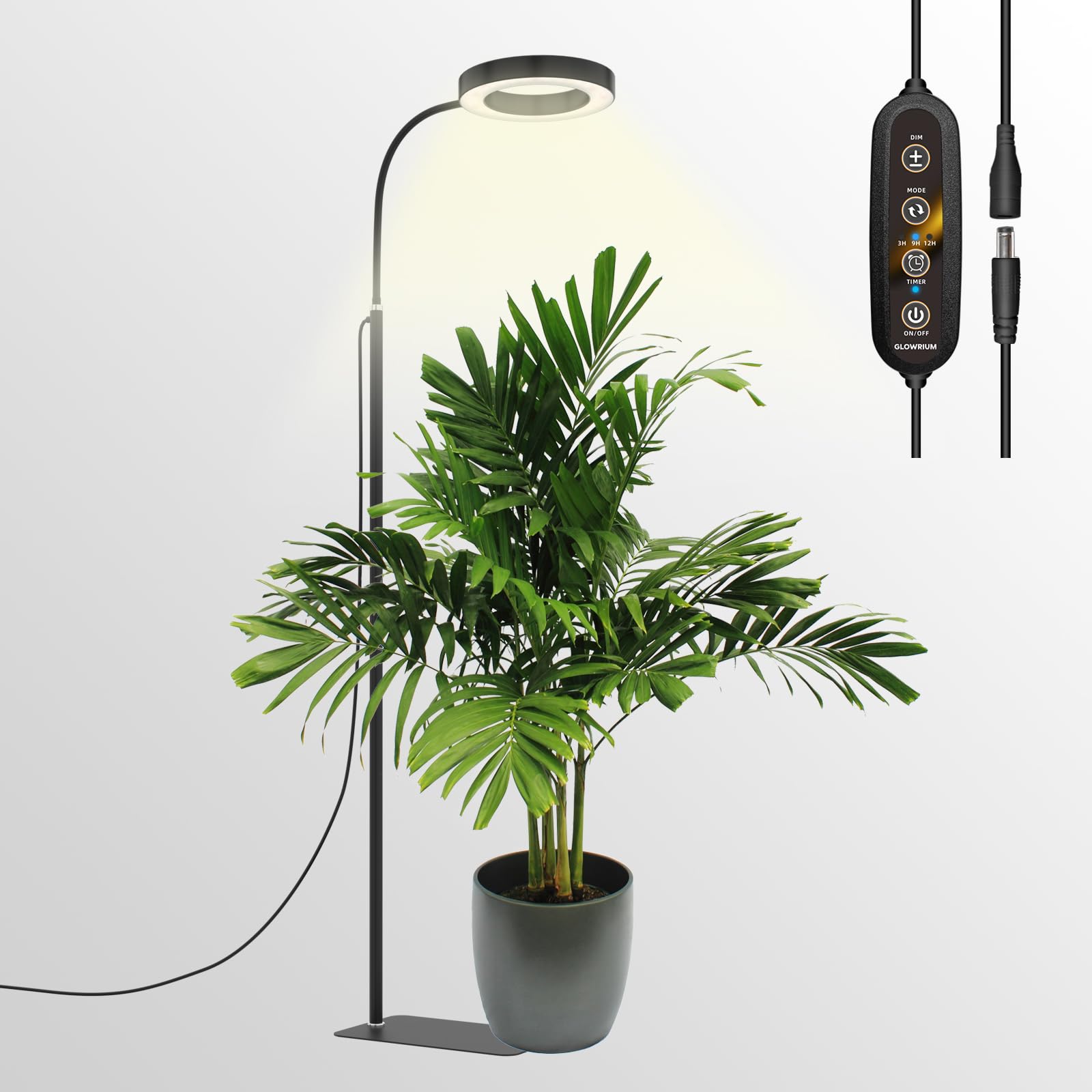 GlowRium Grow Lights on stand for adjustable indoor plant lighting