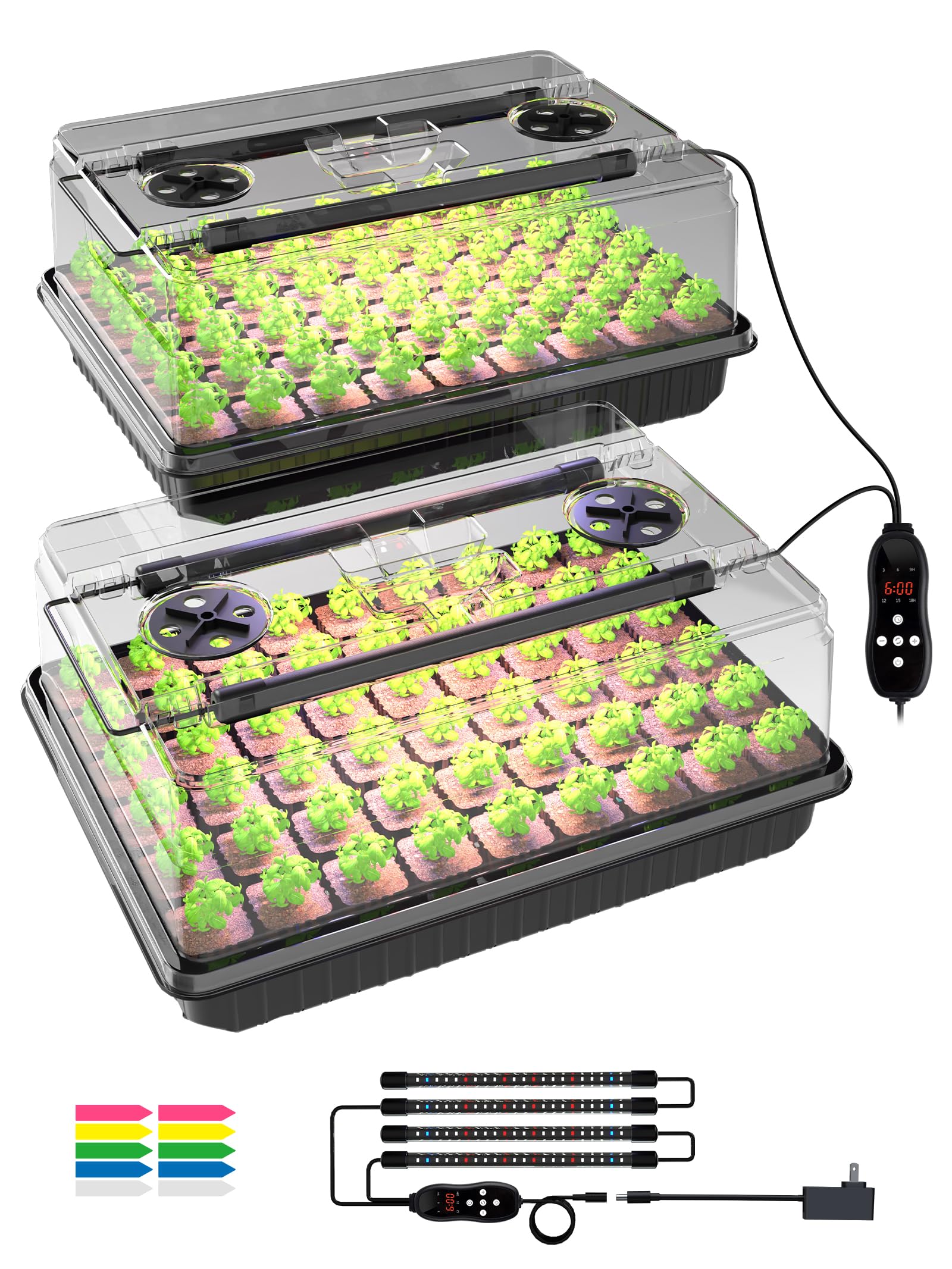 Glowrium seed starter tray with full-spectrum light for germination