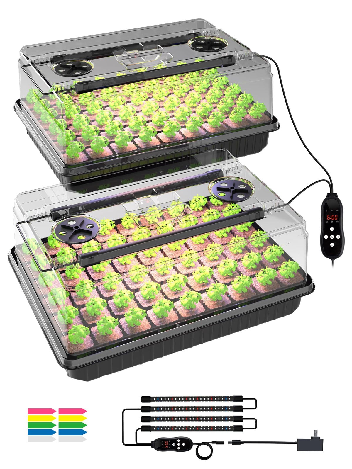 Glowrium seed starter tray with full-spectrum light for germination