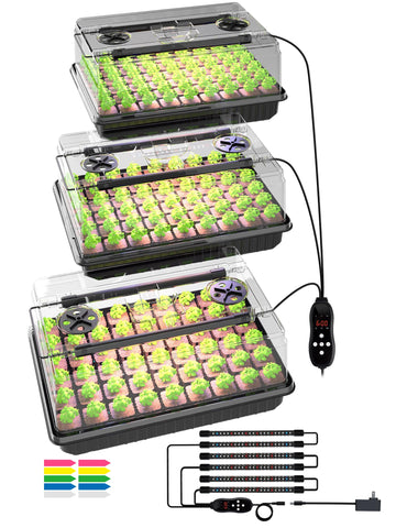 GLOWRIUM seed starter tray setup with full spectrum lighting promotes vigorous germination indoors