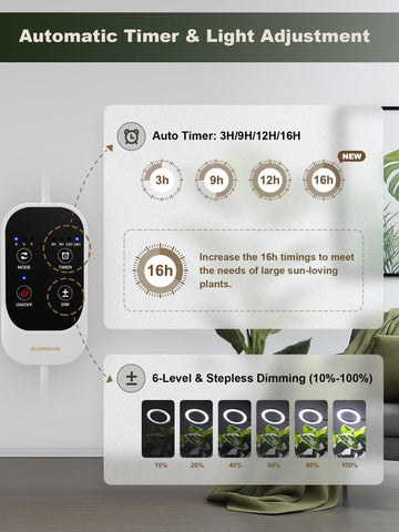 GLOWRIUM built-in timer and dimming allow customizable daily lighting