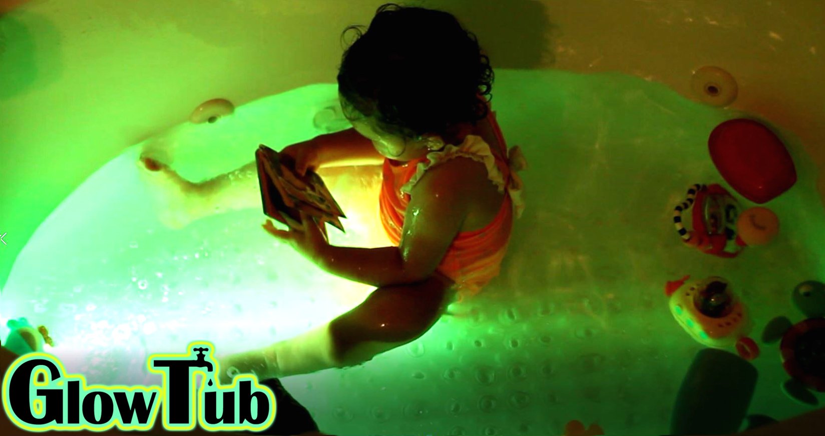 GlowTub Battery-Powered Light is cordless for flexible placement.