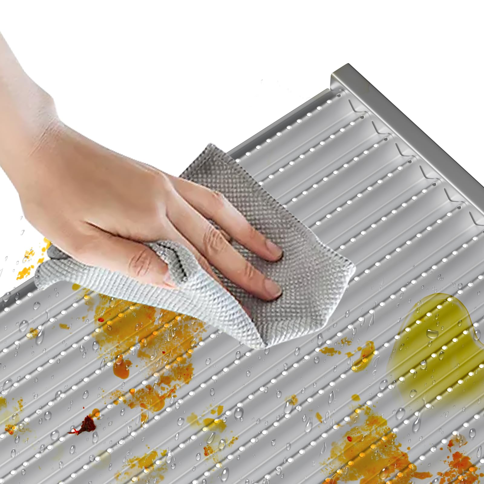 GLOWYE durable stainless steel plates resist rust and extend grill life