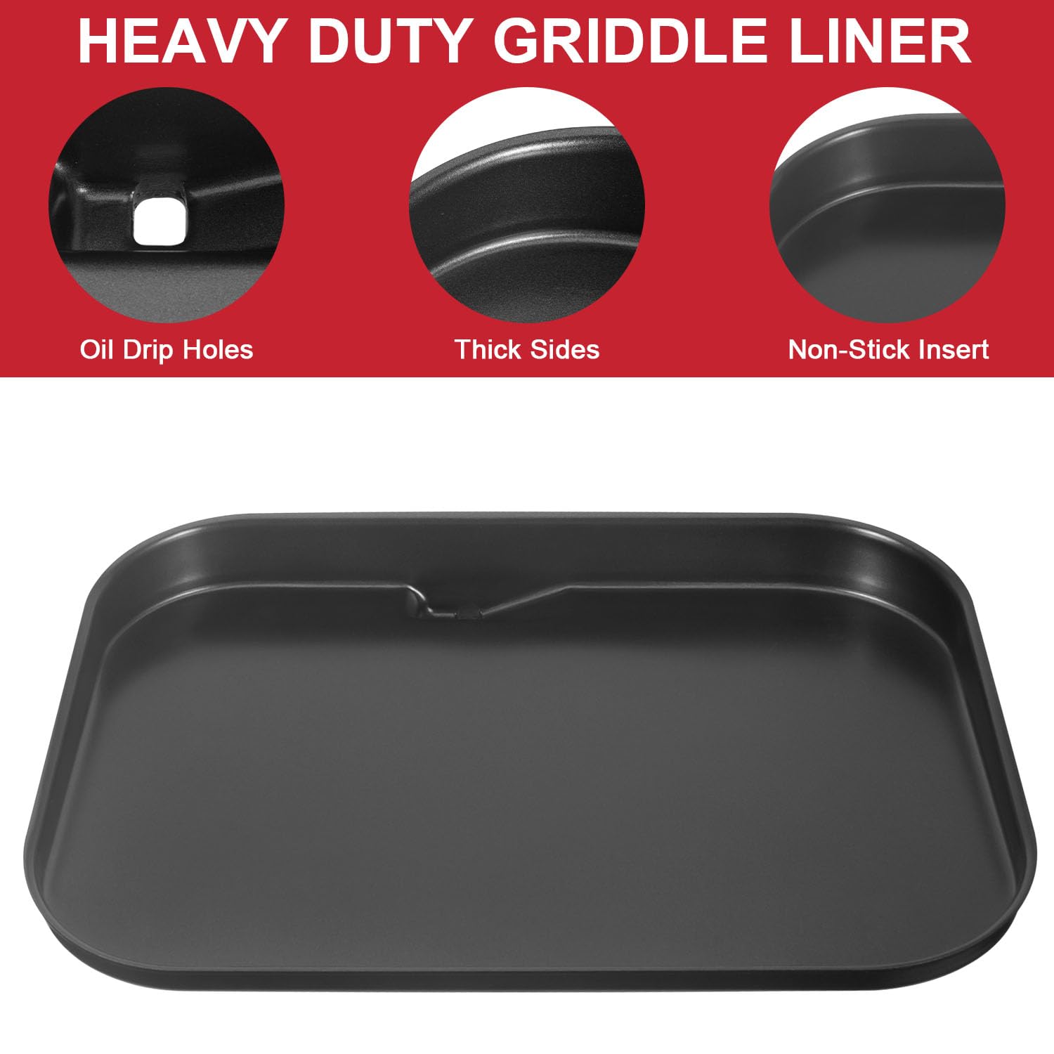 Glowye Griddle Plate grease ridges demonstrate grease management during grilling