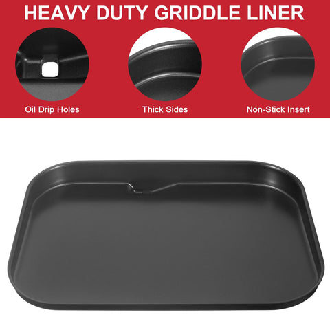 Glowye Griddle Plate grease ridges demonstrate grease management during grilling