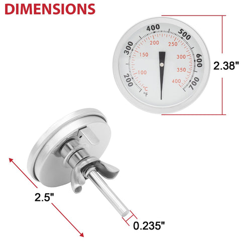 Glowye thermometer prong length ensures secure grill insertion.